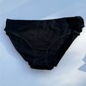 Pack of 6 Quince Black Organic Cotton Bikini Bottoms